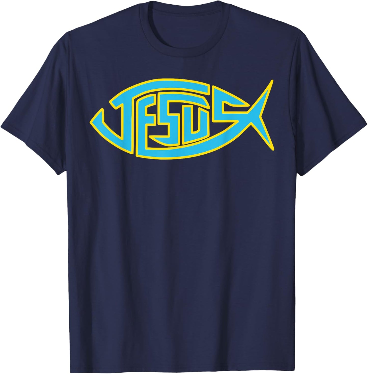 Jesus Fish - Ichthys Symbol - Christian Design For Teen T-Shirt - T-Shirt | Navy