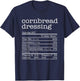 Cornbread Dressing Nutrition Facts Thanksgiving Christmas T-Shirt - T-Shirt | Navy