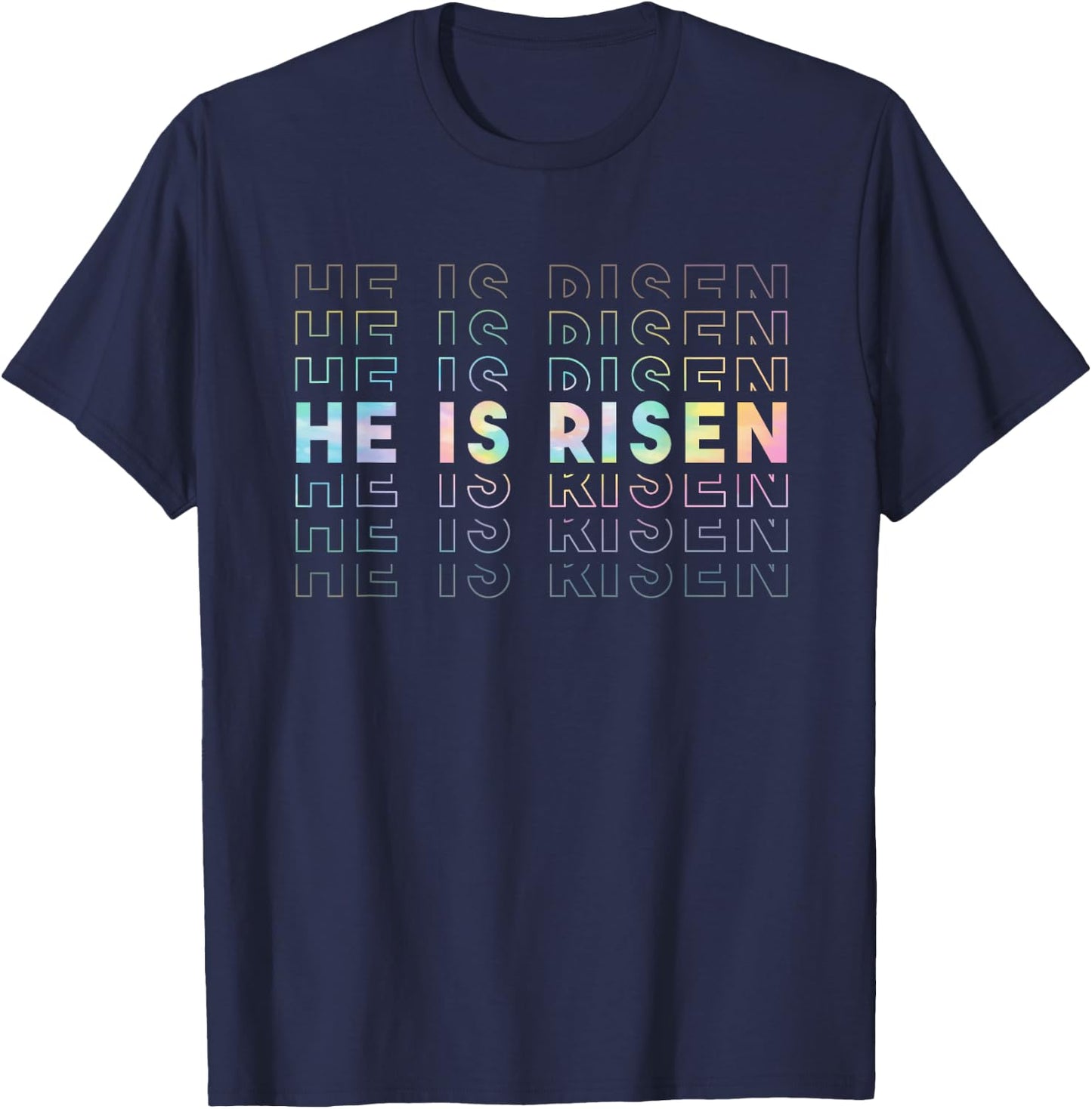 He Is Risen Sun Resurrection Easter Christian Men Women Kids T-Shirt - T-Shirt | Navy