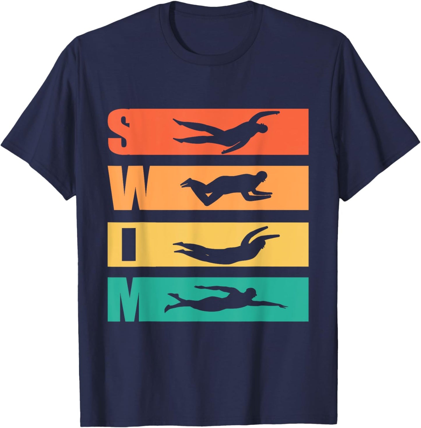 Funny Swim Retro Vintage Swimming For Swimmers T-Shirt - T-Shirt | Navy