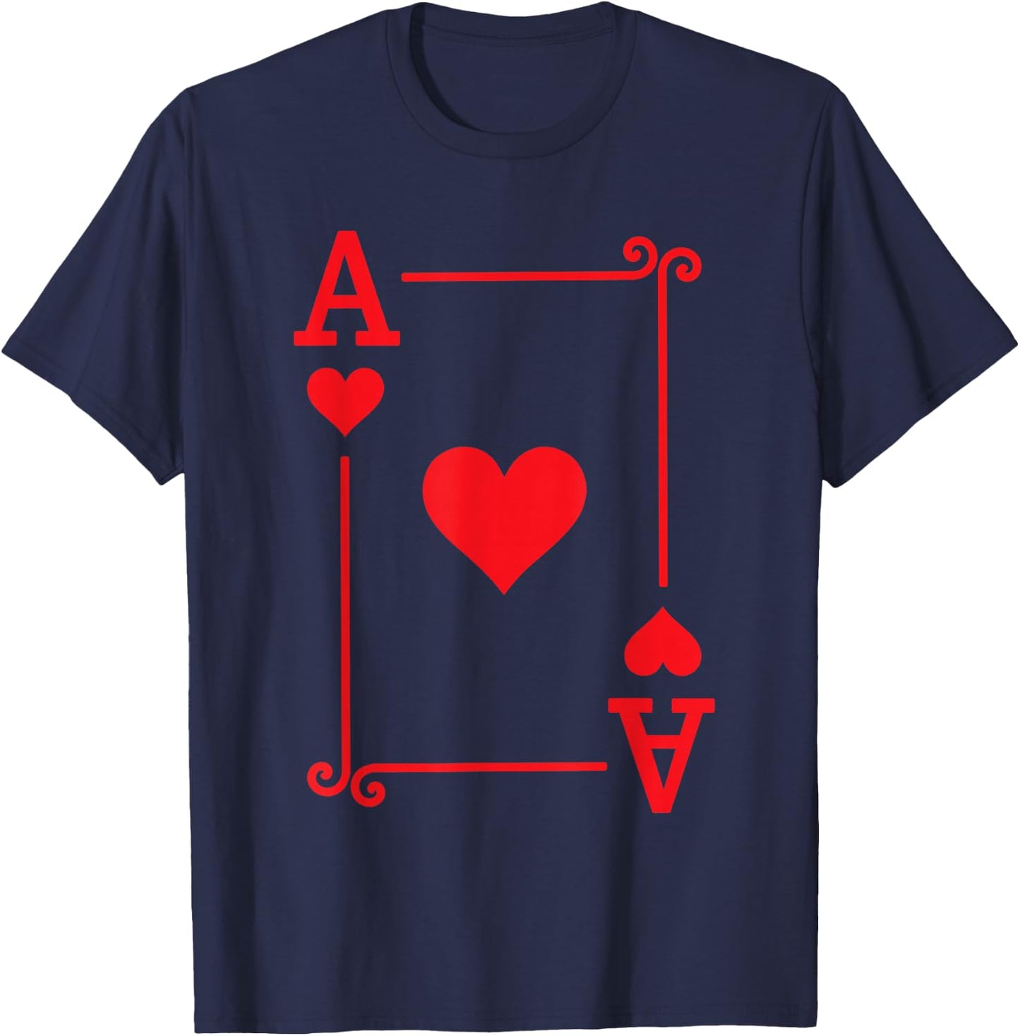 Playing Cards Costume - Ace Hearts Card - Ace Card T-Shirt - T-Shirt | Navy