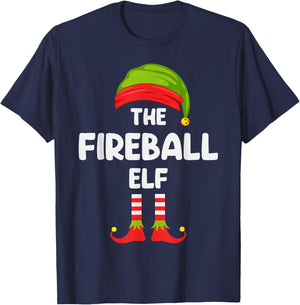 Fireball Elf Matching Family Christmas T-Shirt - T-Shirt | Navy