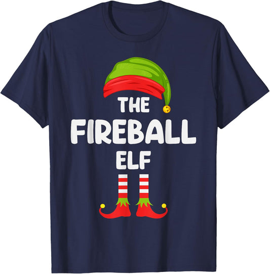 Fireball Elf Matching Family Christmas T-Shirt - T-Shirt | Navy