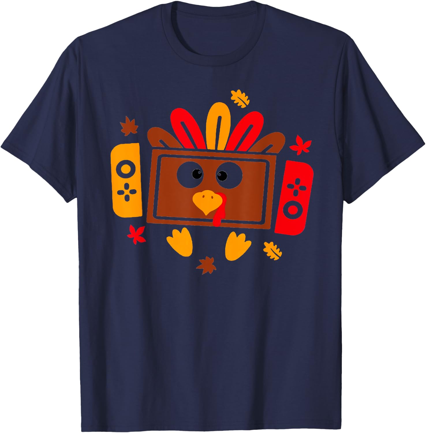 Video Games Thanksgiving Turkey Gamer Gaming Boys Kids Teens T-Shirt - T-Shirt | Navy