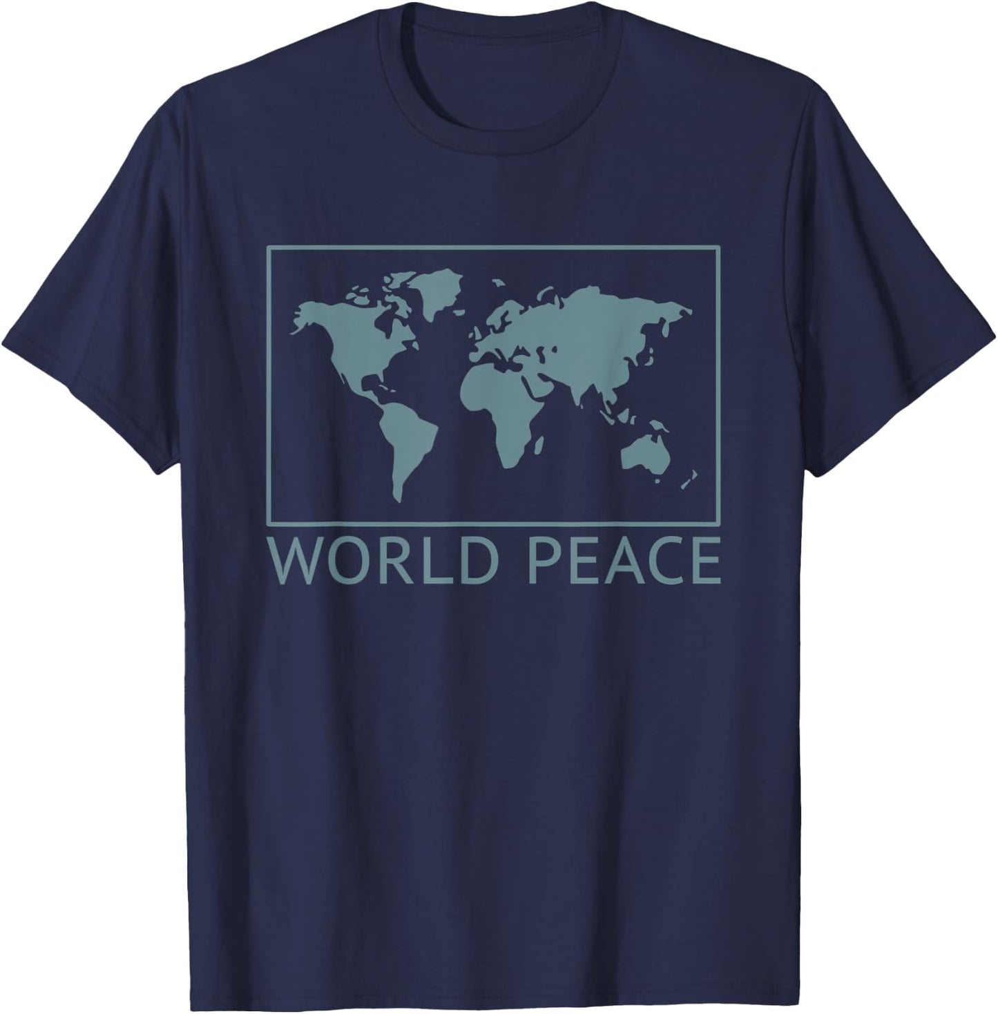World Peace Globe Map Minimalist Traveler Travel T-Shirt - T-Shirt | Navy