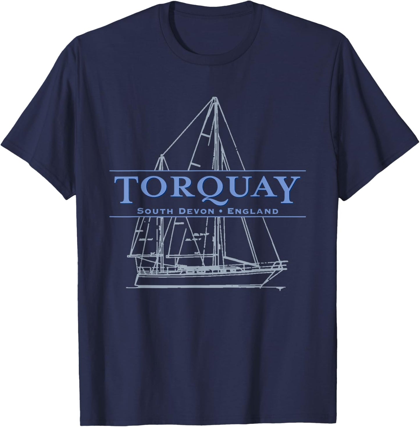 Torquay South Devon, England sailing design T-Shirt - T-Shirt | Navy