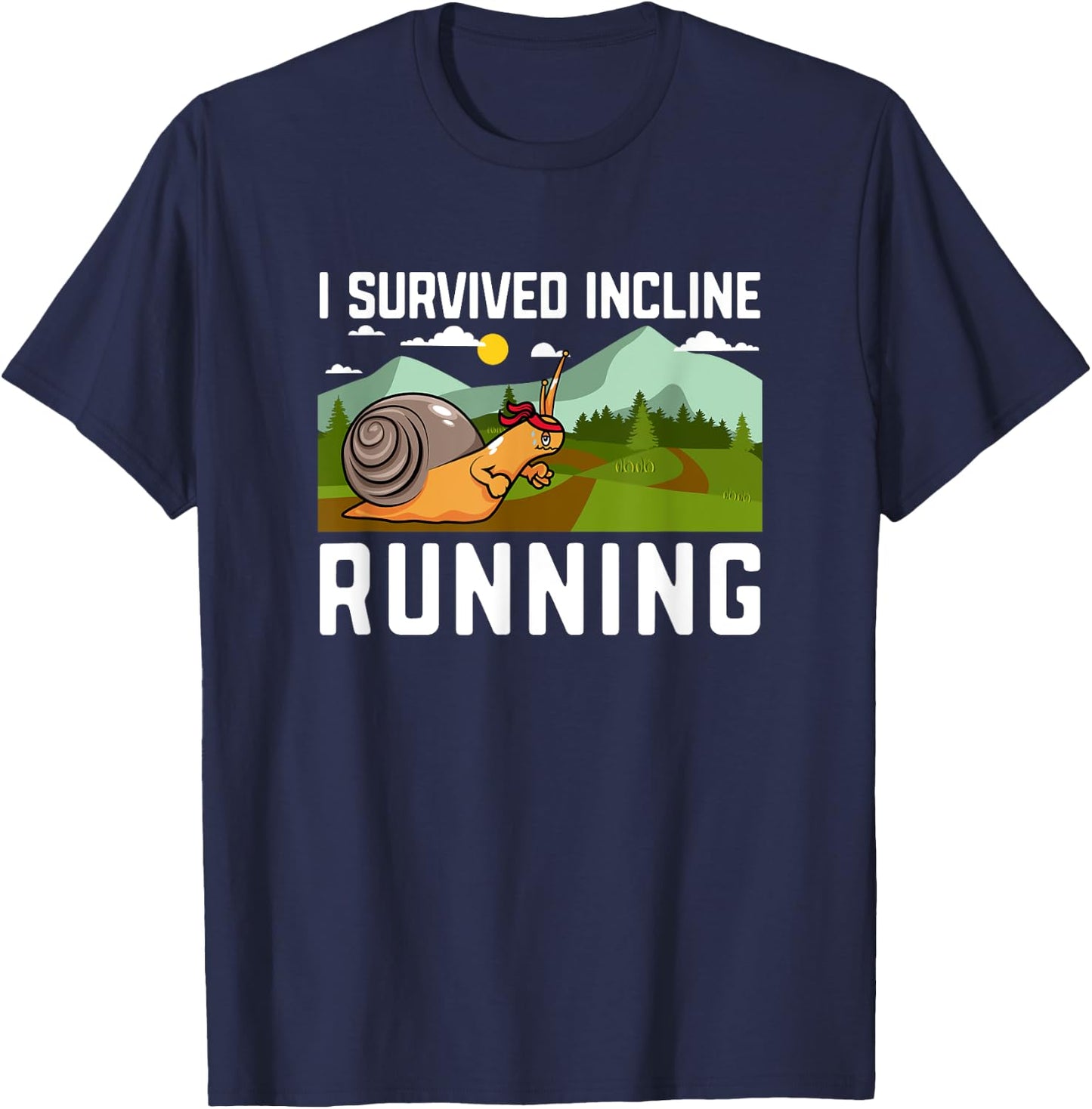 Incline Runners Treadmill Fitness Muscle Workout Hill Sprint T-Shirt - T-Shirt | Navy