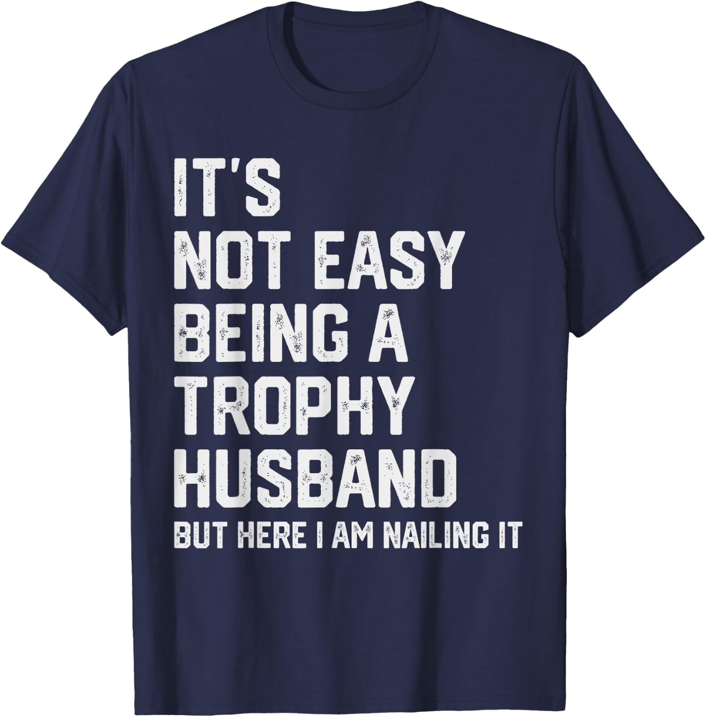 Funny Husband Wife Marriage Anniversary - Men's Vintage Humorous Modern - Black - Small - Short Sleeve T-Shirt - T-Shirt | Navy