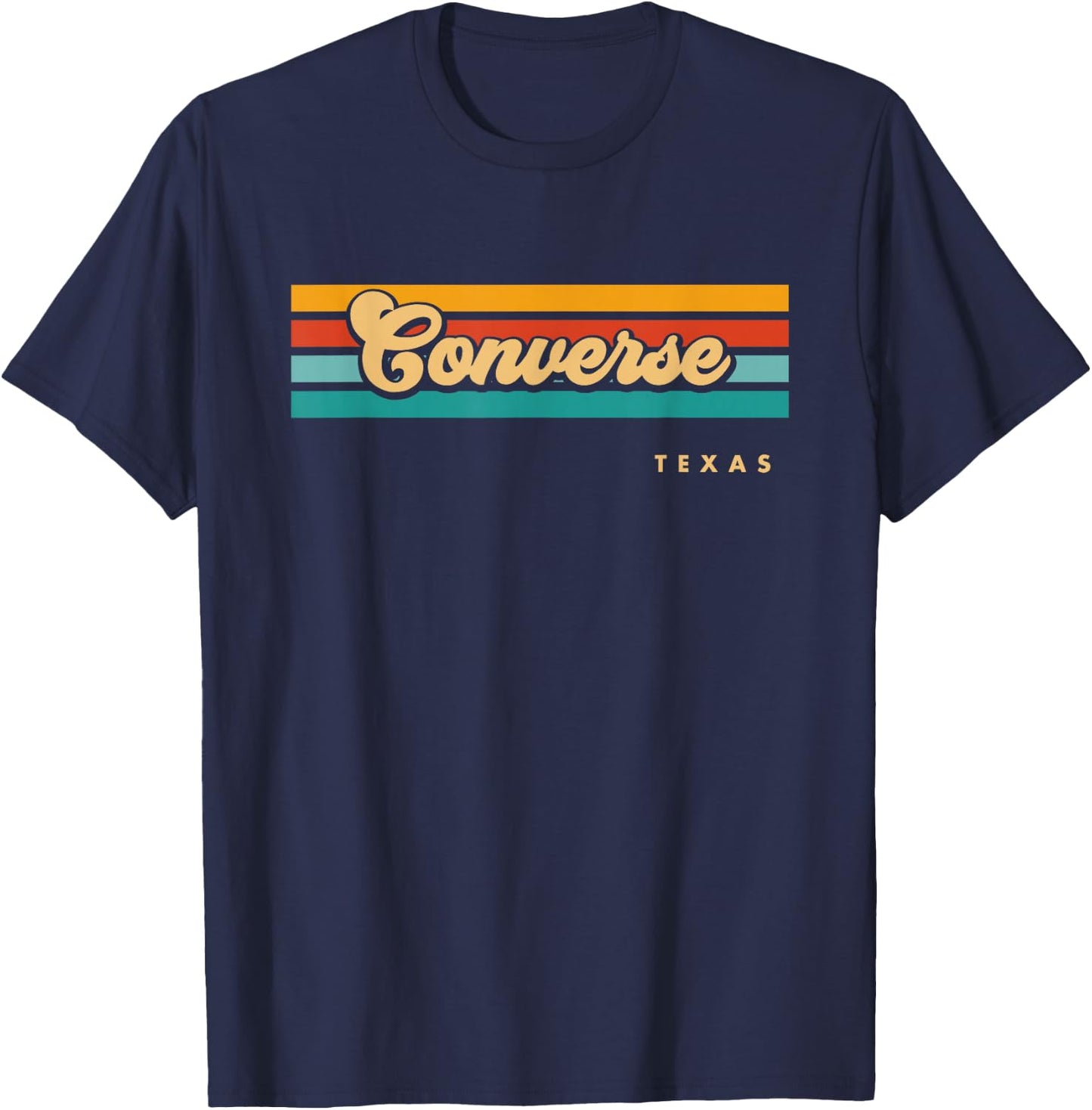 Vintage Sunset Stripes Converse, Texas T-Shirt - T-Shirt | Navy
