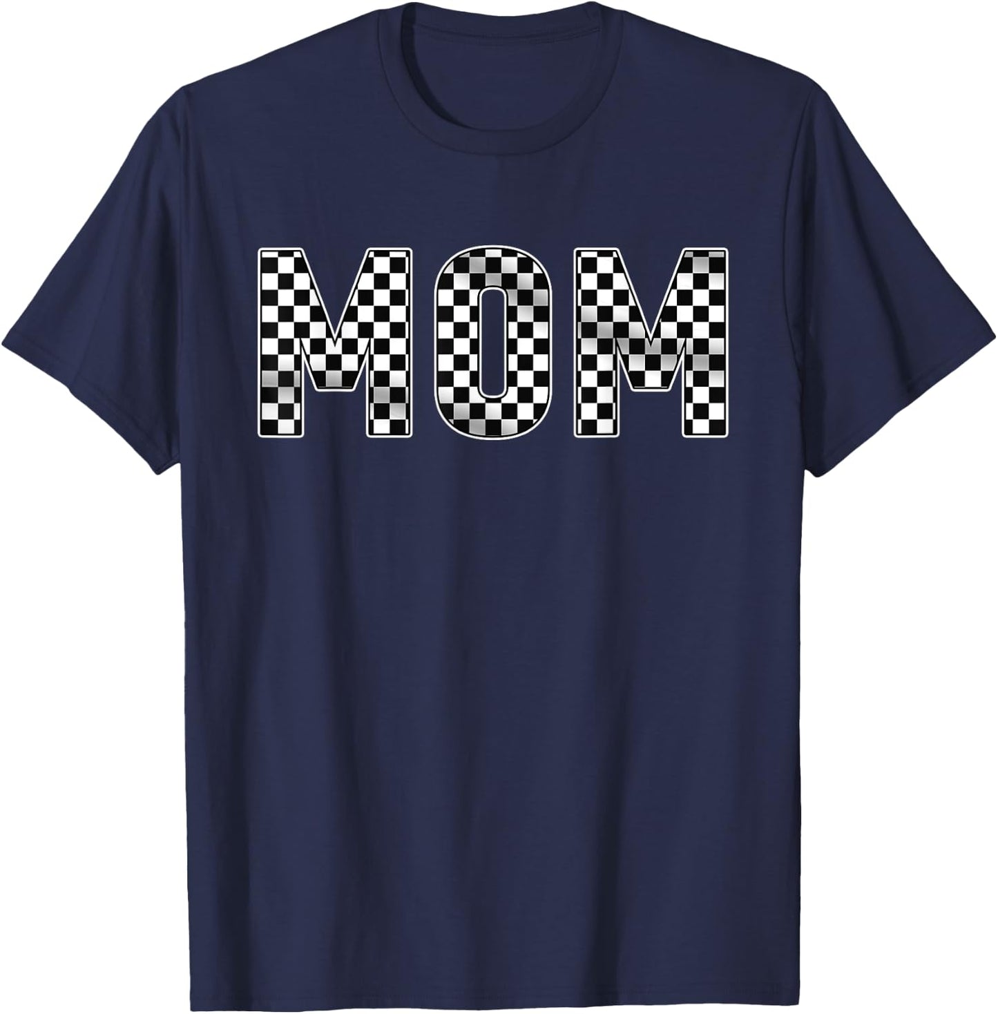 Pit Crew Mom Racing Car Family Matching Birthday Party T-Shirt - T-Shirt | Navy
