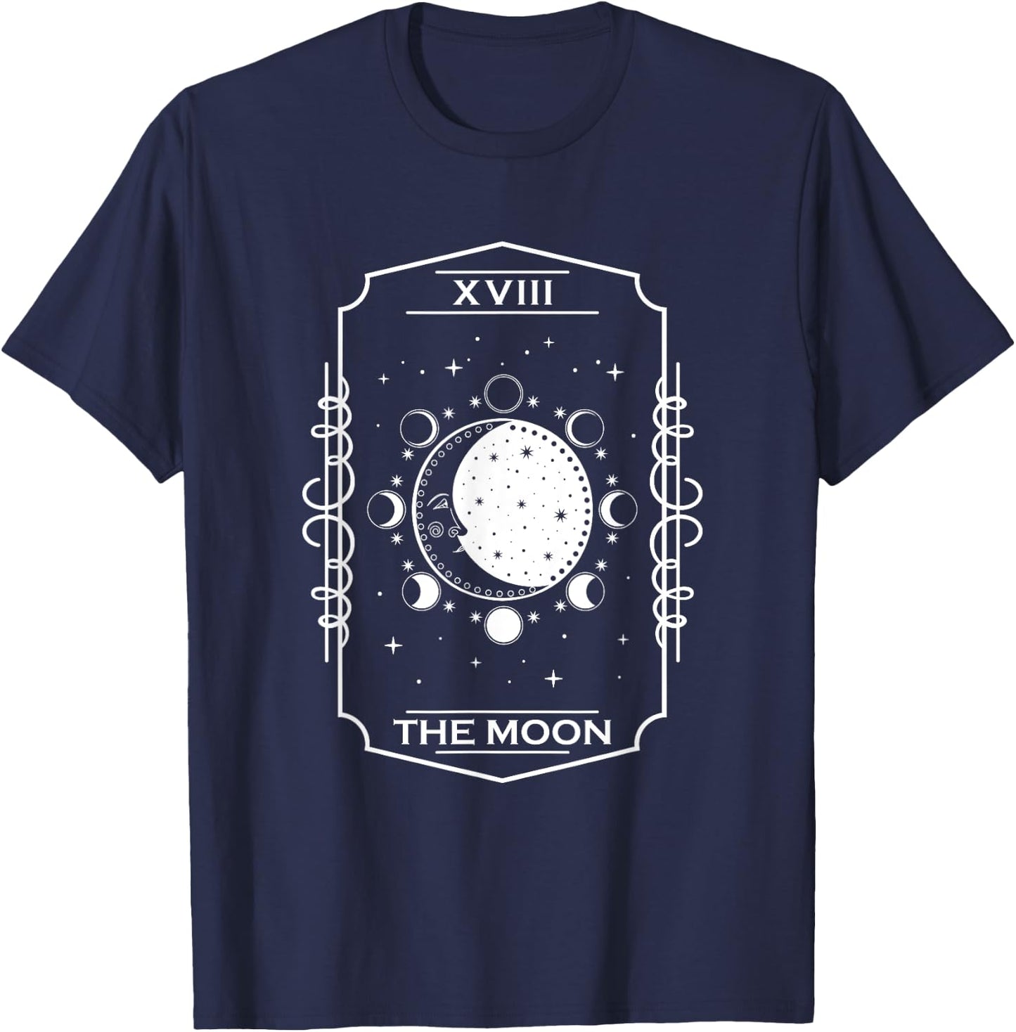 Tarot Card Astrology Gothic Occult The Moon Tarot T-Shirt - T-Shirt | Navy