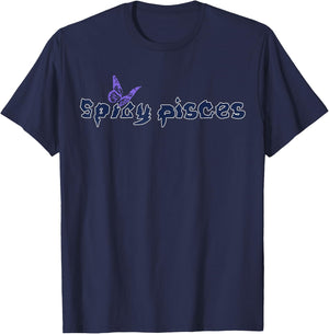 Pisces Birthday Zodiac Sign Horoscope Spicy Pisces Butterfly T-Shirt - T-Shirt | Navy