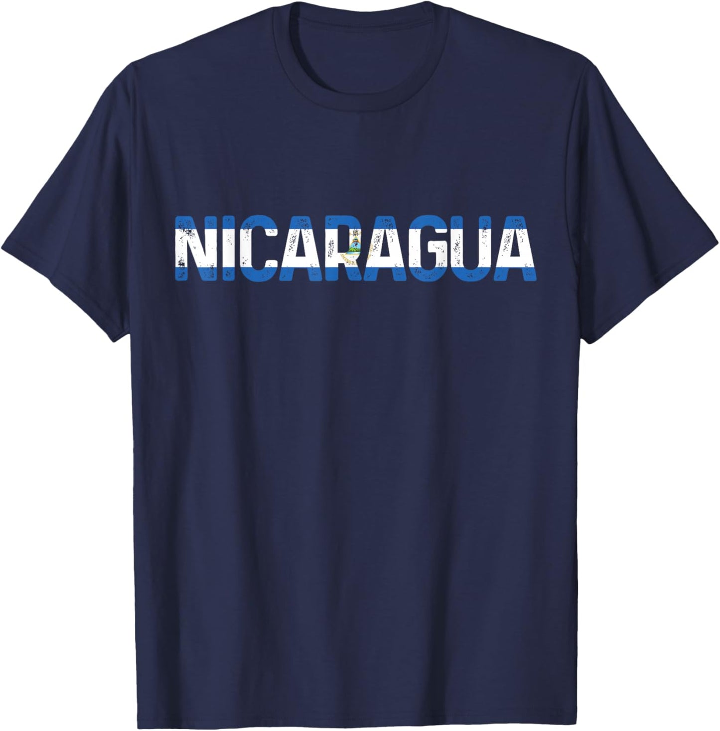 Nicaragua Flag T-Shirt - T-Shirt | Navy
