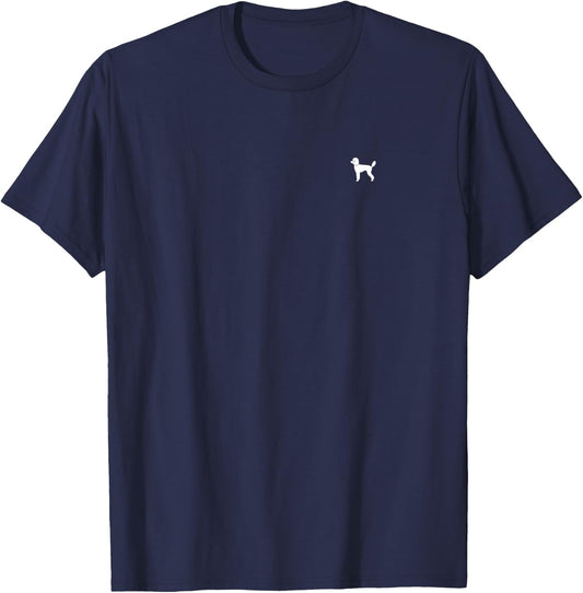 Poodle Icon Mini Silhouette White Poodle Lover Dog Dad T-Shirt - T-Shirt | Navy