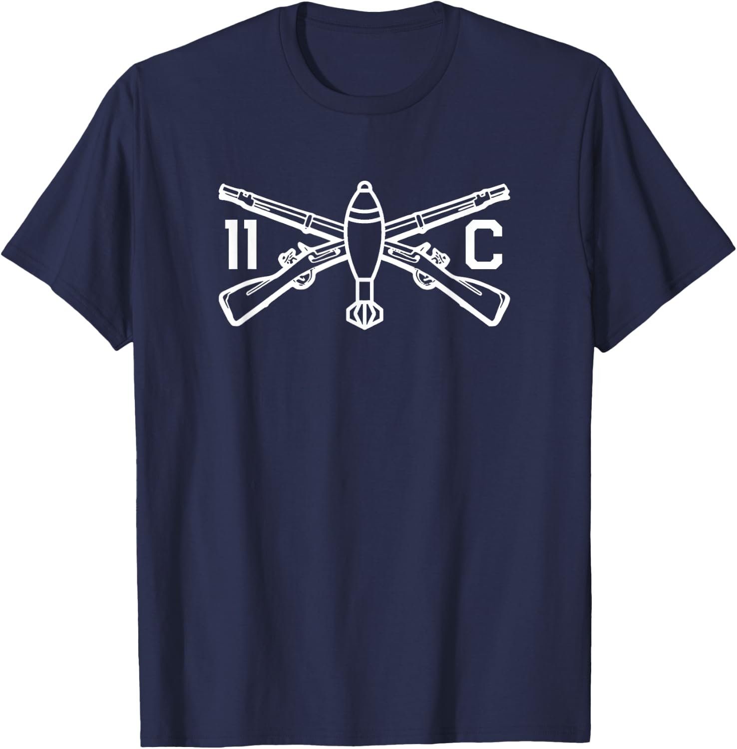 11C Army Infrantry Eleven Charlie White T-Shirt - T-Shirt | Navy
