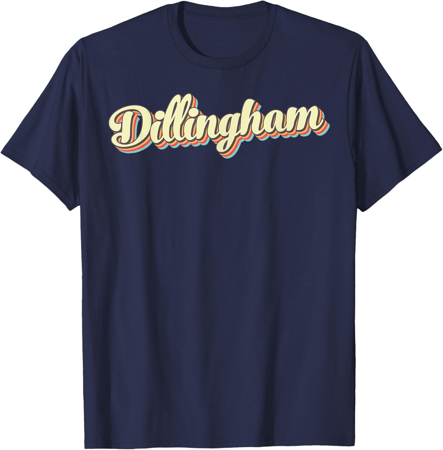 Dillingham Retro Art Baseball Font Vintage T-Shirt - T-Shirt | Navy