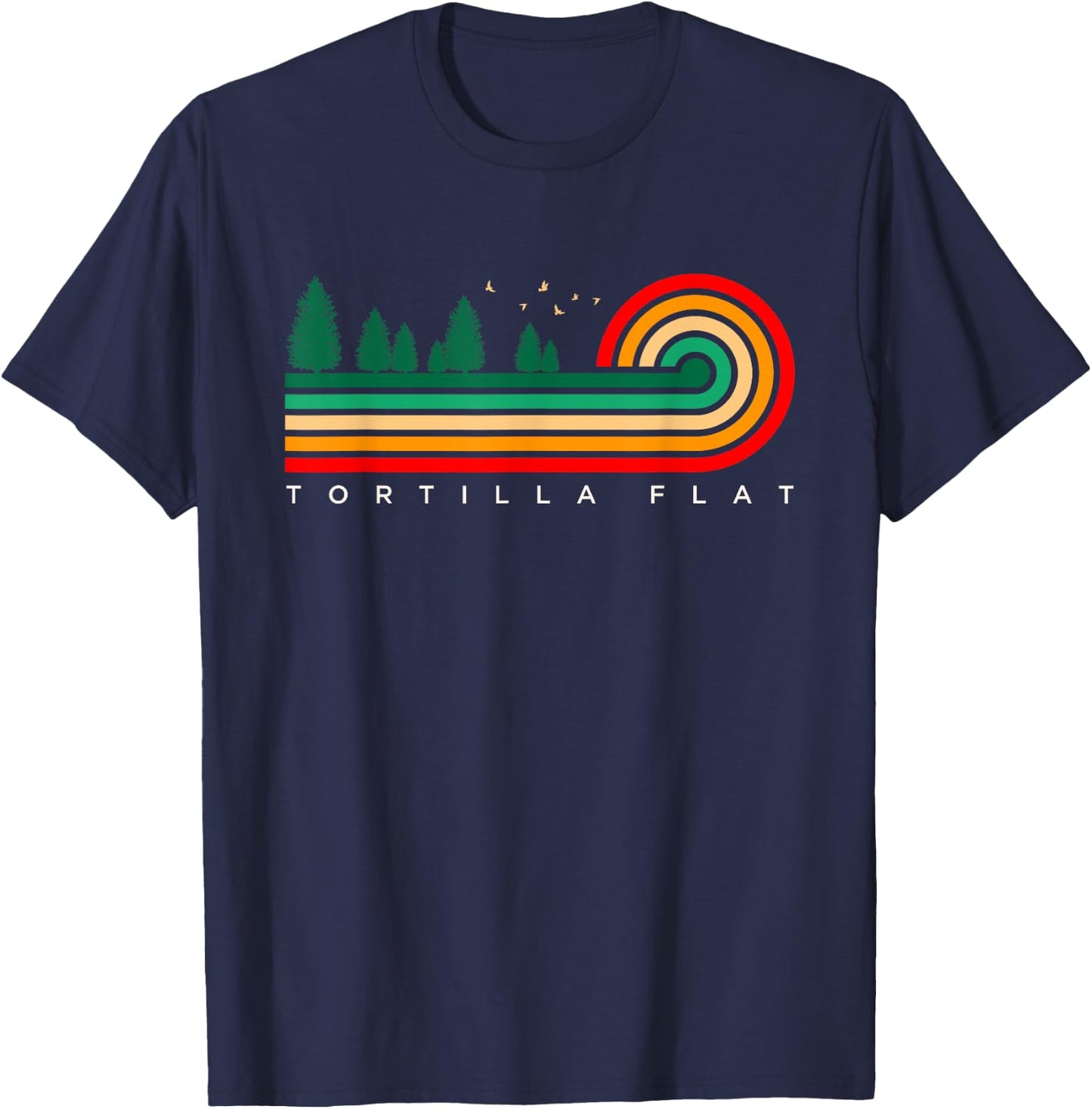 Evergreen Vintage Stripes Tortilla Flat, Arizona T-Shirt - T-Shirt | Navy