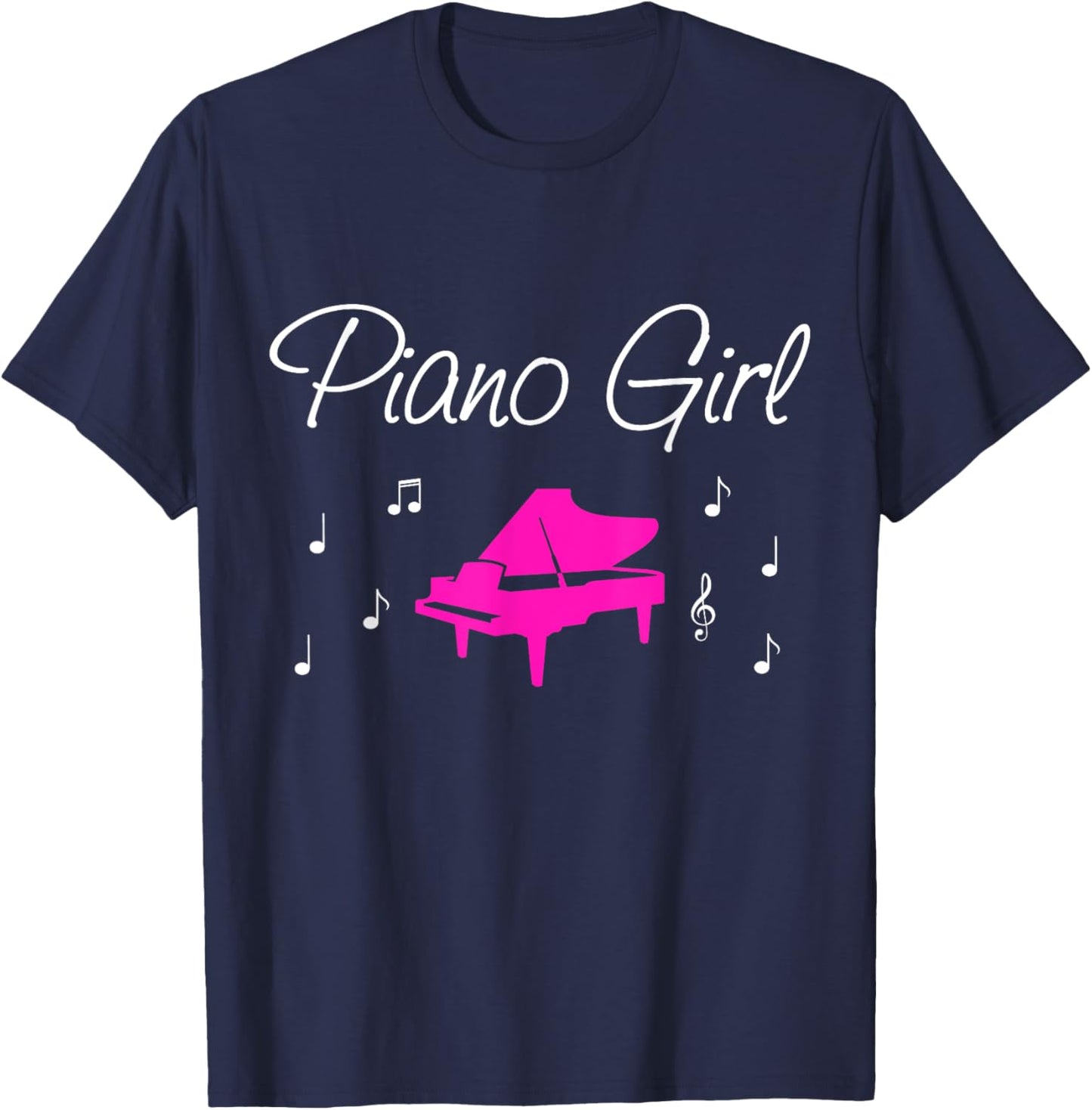 Piano Girl Funny Pianist Music Keyboardist Musician Outfit T-Shirt - T-Shirt | Navy