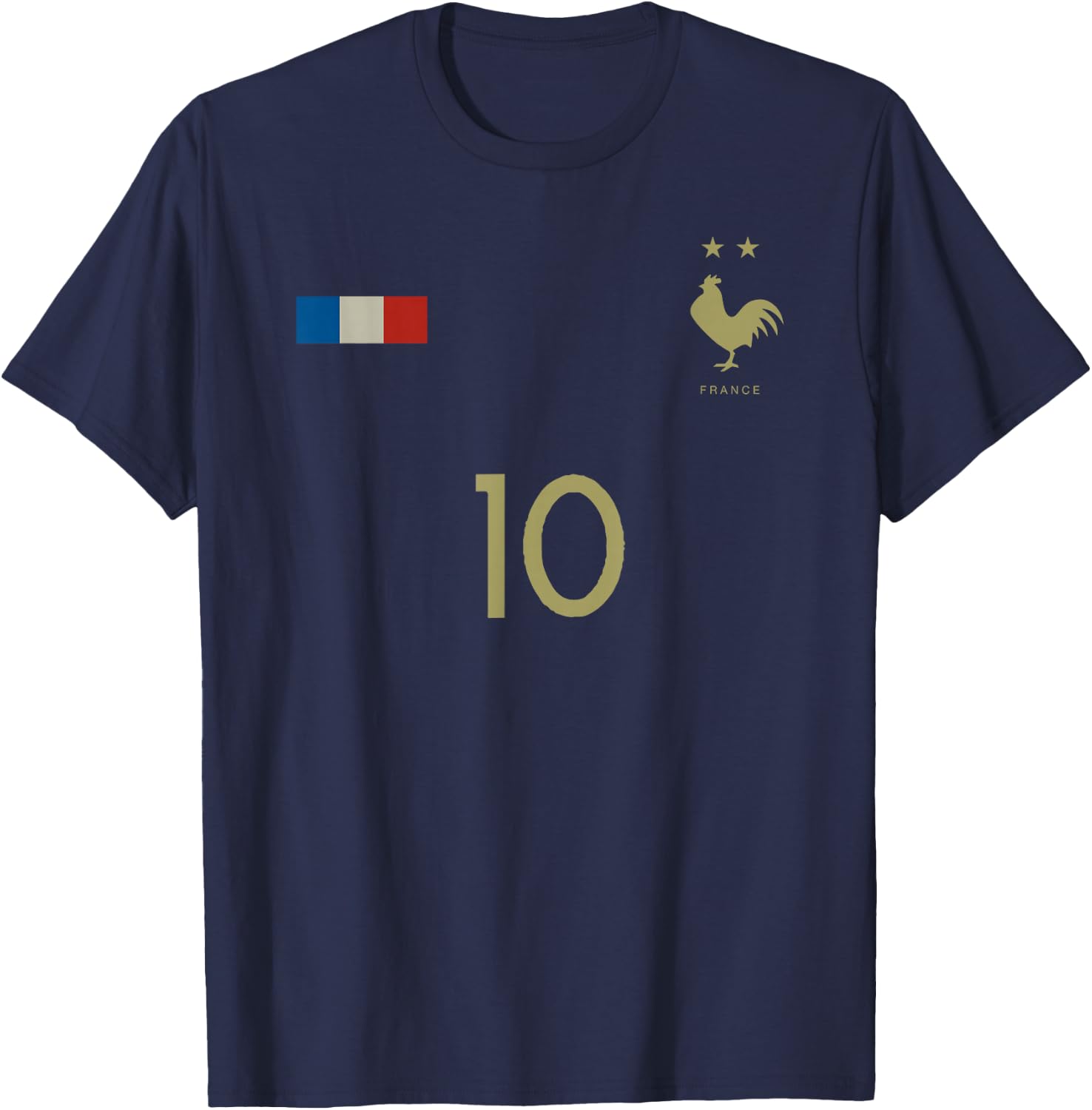 France Number 10 French Soccer Retro Football France T-Shirt - T-Shirt | Navy