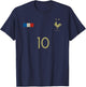 France Number 10 French Soccer Retro Football France T-Shirt - T-Shirt | Navy