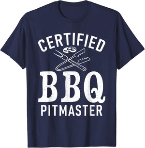 Grill Barbecue Grilling Certified BBQ Pitmaster T-Shirt - T-Shirt | Navy
