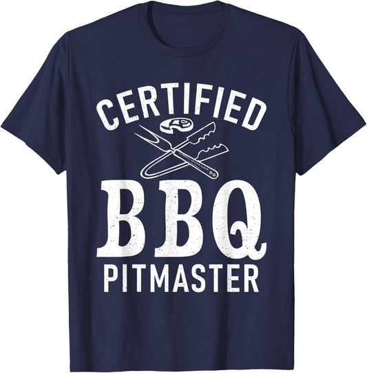 Grill Barbecue Grilling Certified BBQ Pitmaster T-Shirt - T-Shirt | Navy