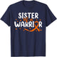 Orange Ribbon Leukemia Brother Shirt, Sister Of A Warrior T-Shirt - T-Shirt | Navy
