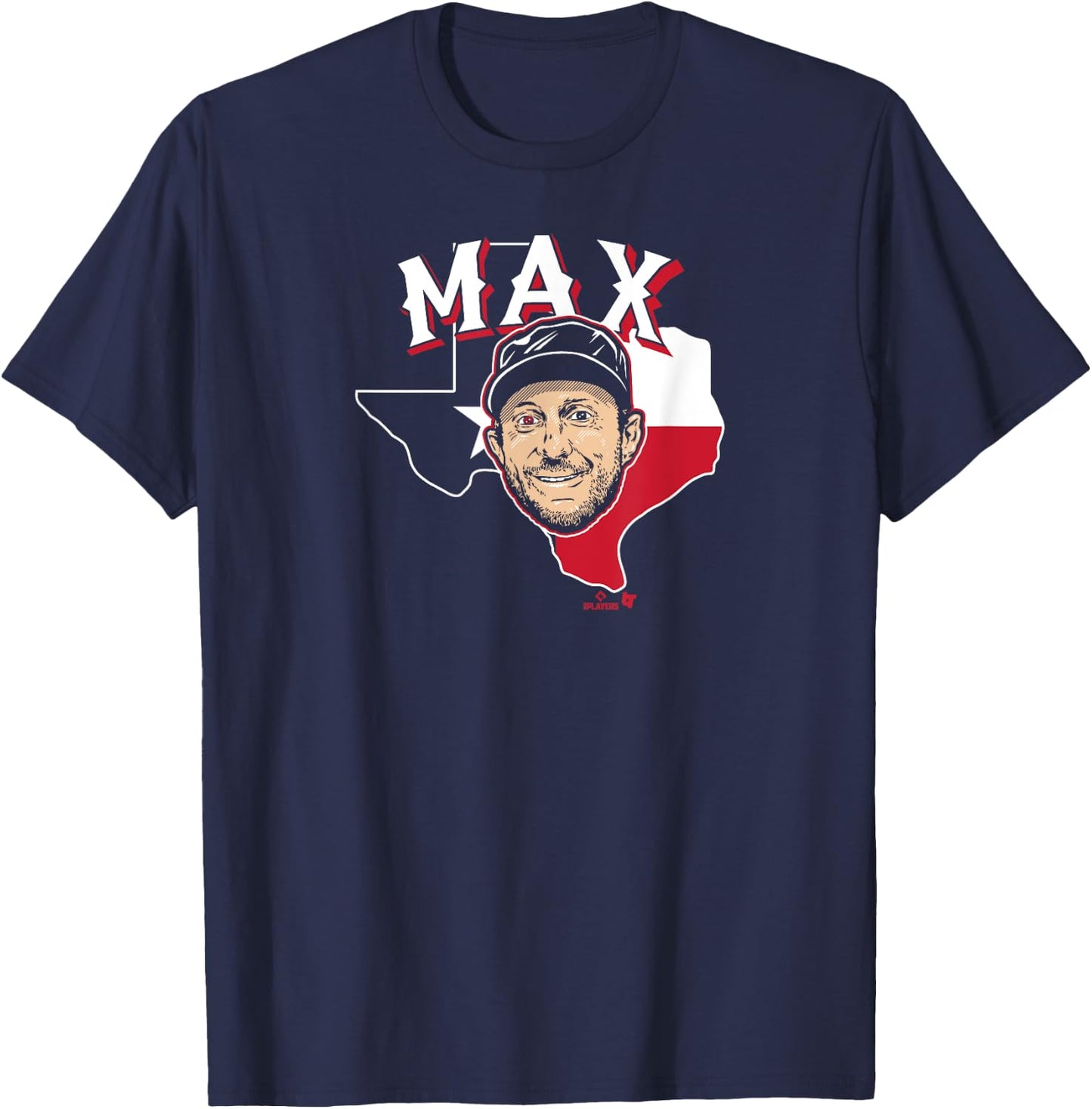 Max Scherzer: The Eyes of Texas - Texas Baseball T-Shirt - T-Shirt | Navy