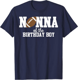 Nonna of the Birthday Boy Football Lover First Birthday T-Shirt - T-Shirt | Navy