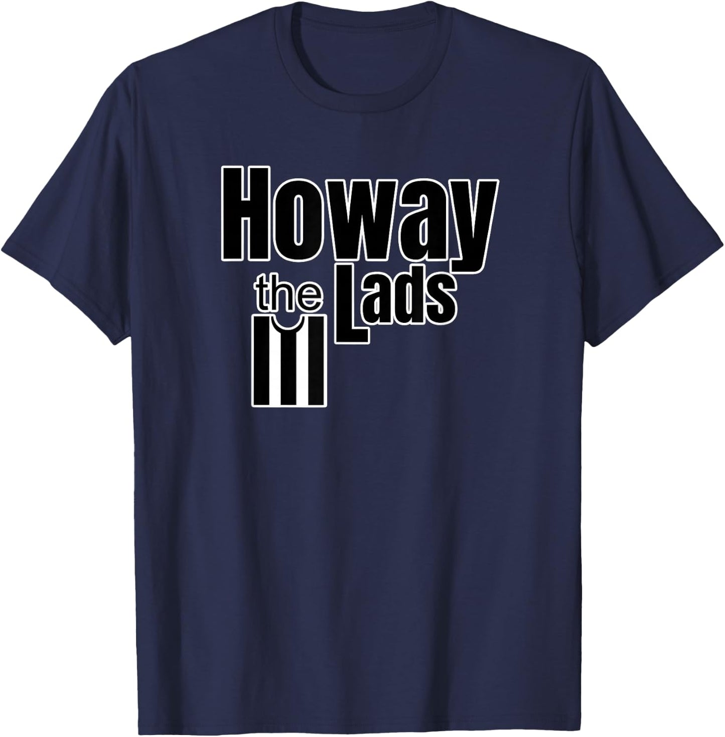 Newcastle Fan Howay The Lads Black and White T-Shirt - T-Shirt | Navy