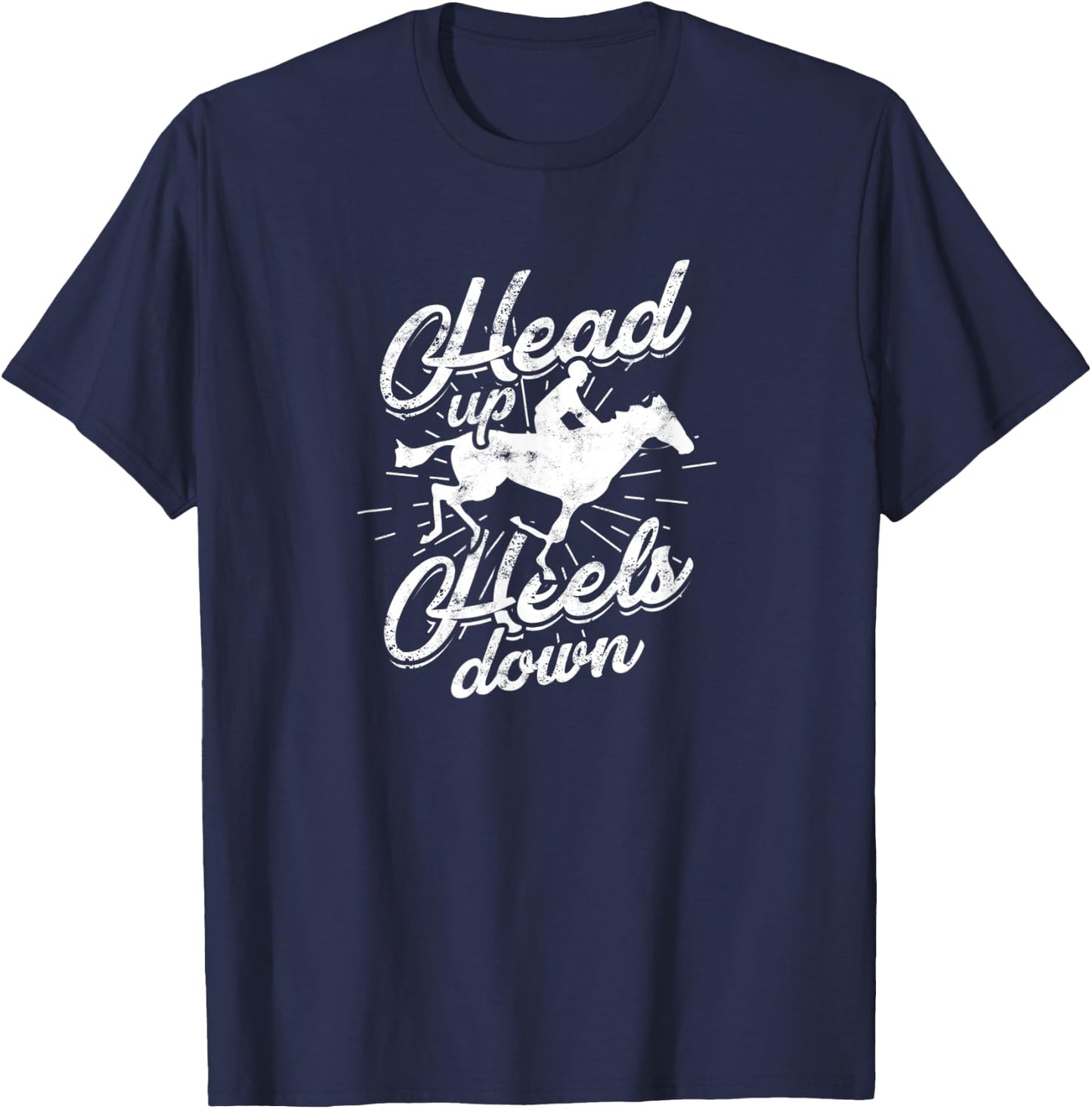 Head Up Heels Down - Horses T-Shirt - T-Shirt | Navy