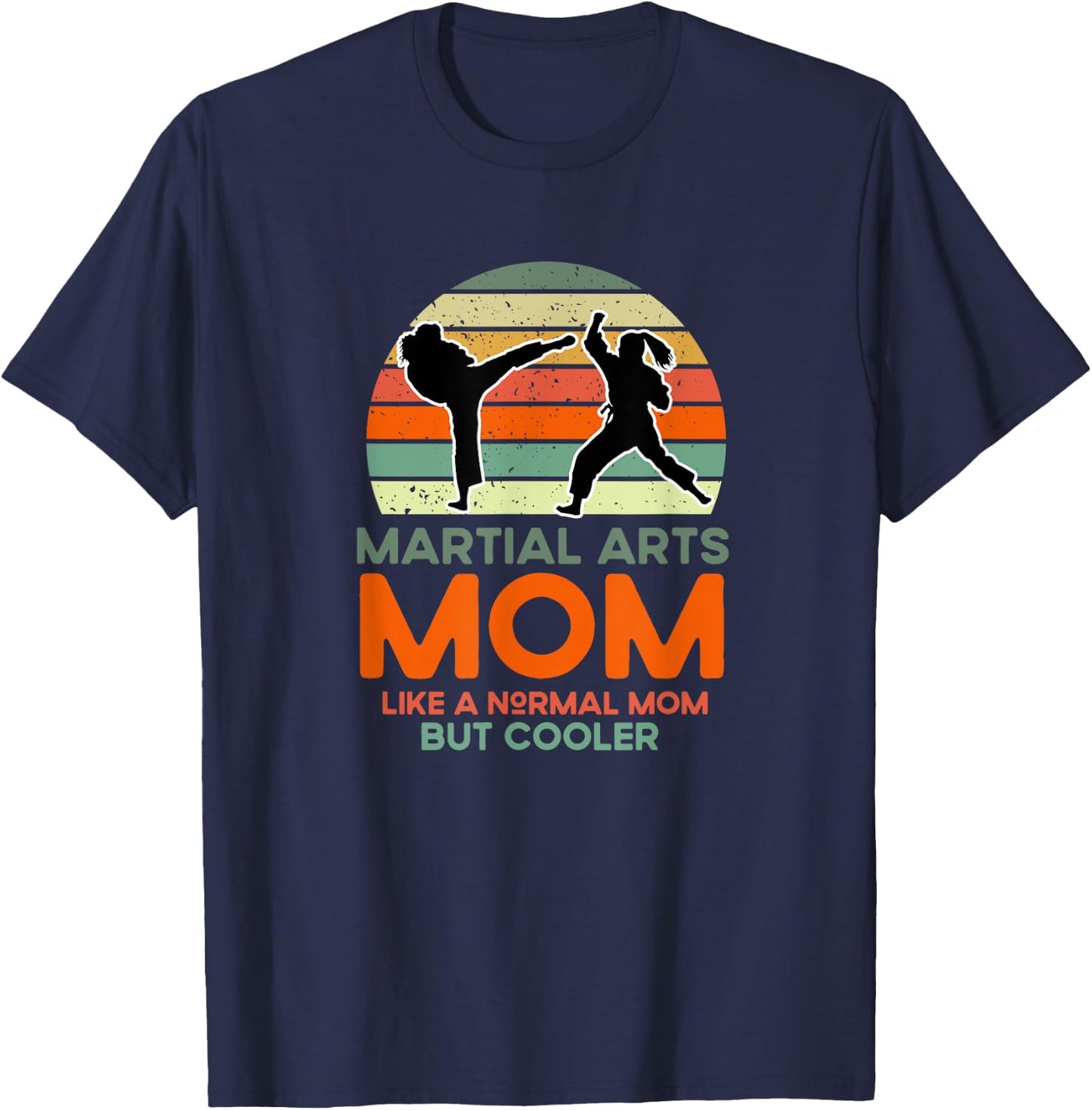 Martial Arts Mom Vintage Retro Apparel For Mothers T-Shirt - T-Shirt | Navy