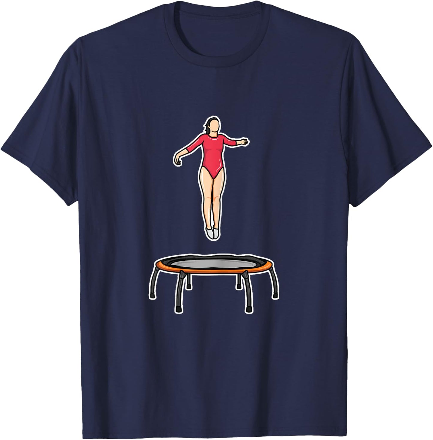 Trampolining Girl Drawing Trampoline Lover T-Shirt - T-Shirt | Navy