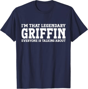 Griffin Surname Funny Team Family Last Name Griffin T-Shirt - T-Shirt | Navy