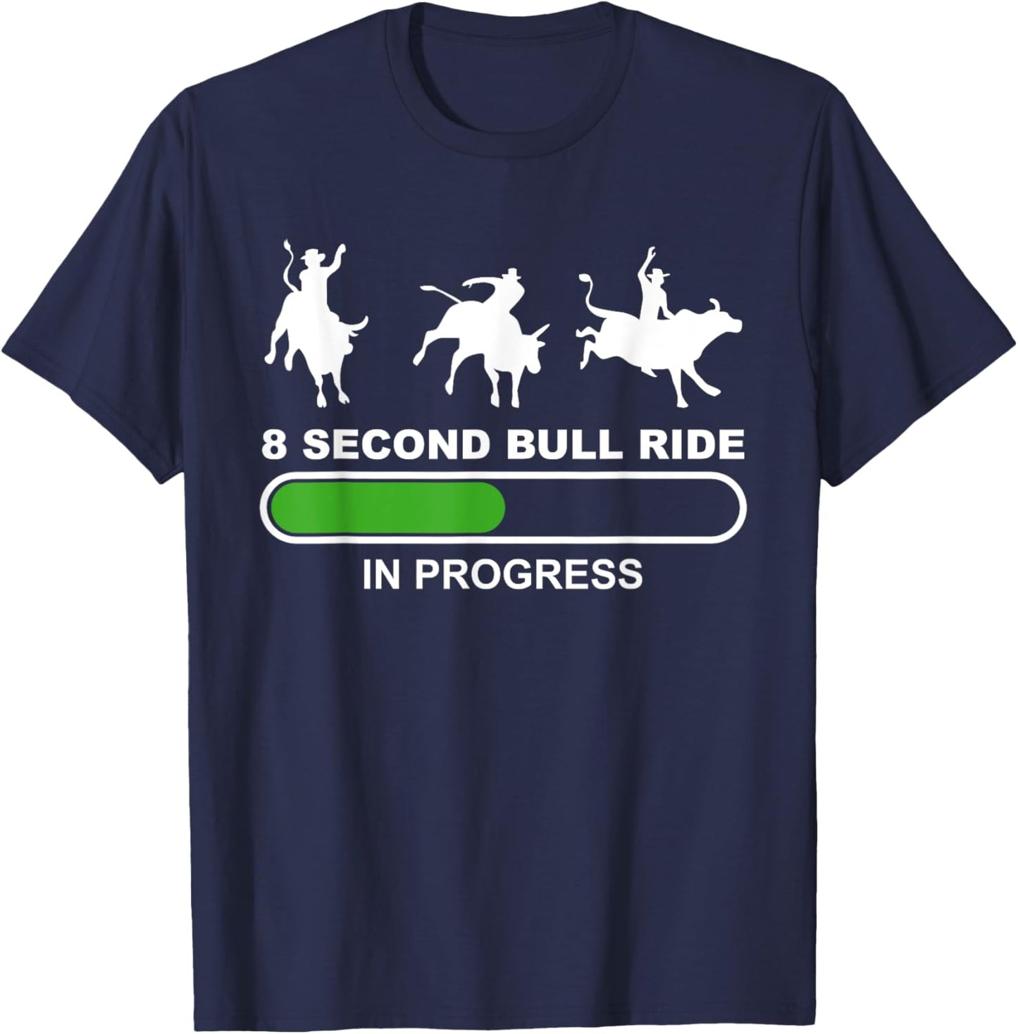 8 Seconds Bull Riding Rodeo Bull Rider T-Shirt - T-Shirt | Navy
