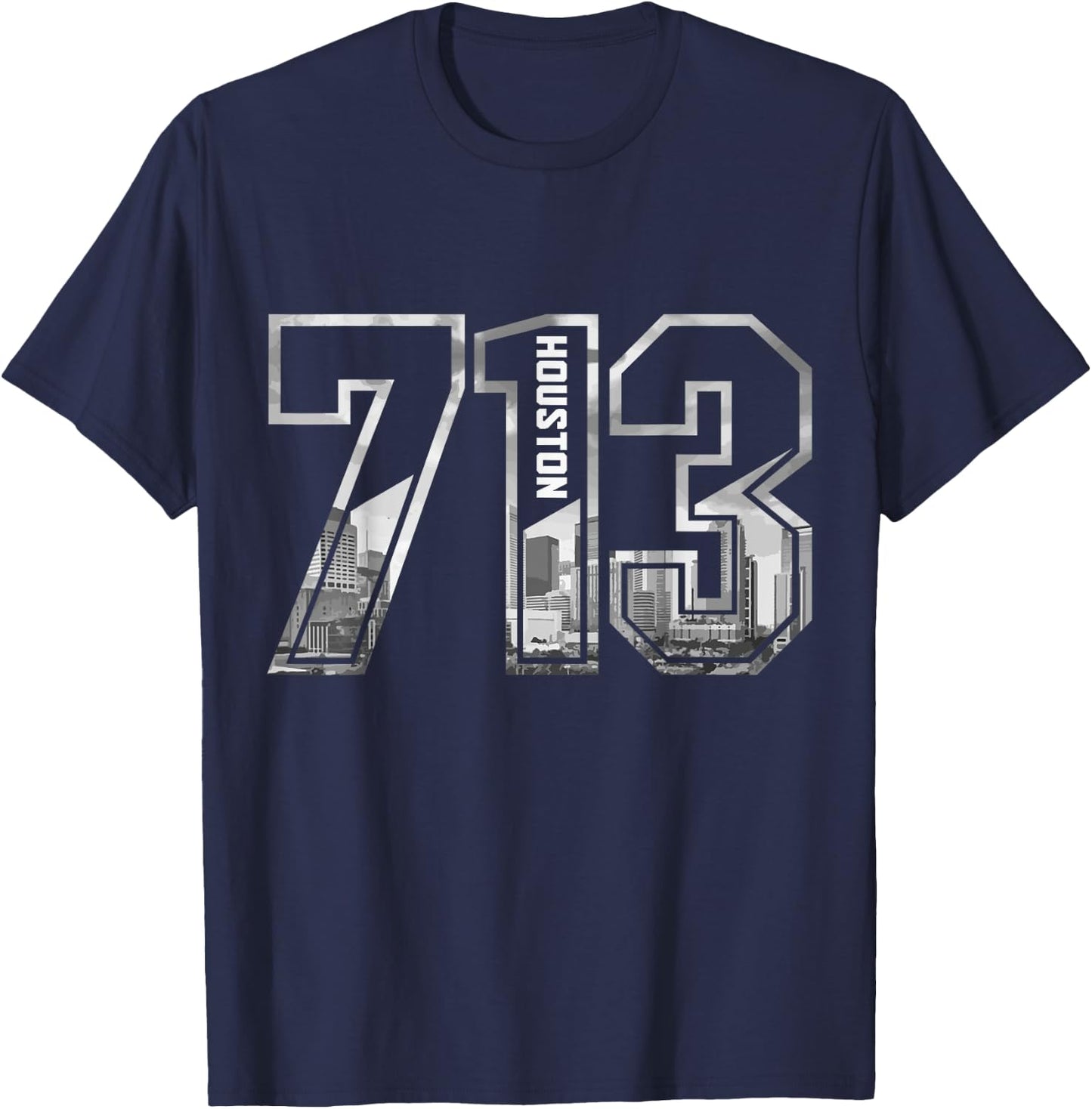 Houston Texas 713 Area Code Pride Vintage T-Shirt - T-Shirt | Navy