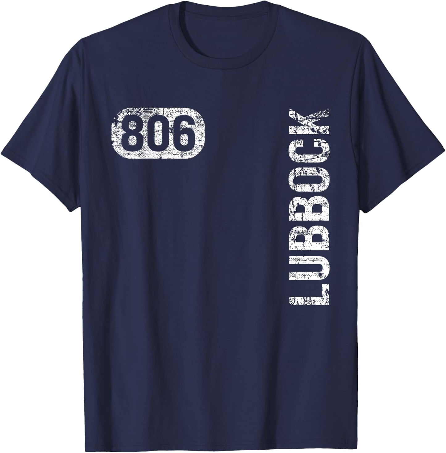 Lubbock Texas 806 Area Code Vintage Retro T-Shirt - T-Shirt | Navy