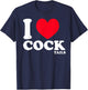 I Love Heart Cocktails Funny Cock-tail Pun Bar Pub Drinking T-Shirt - T-Shirt | Navy