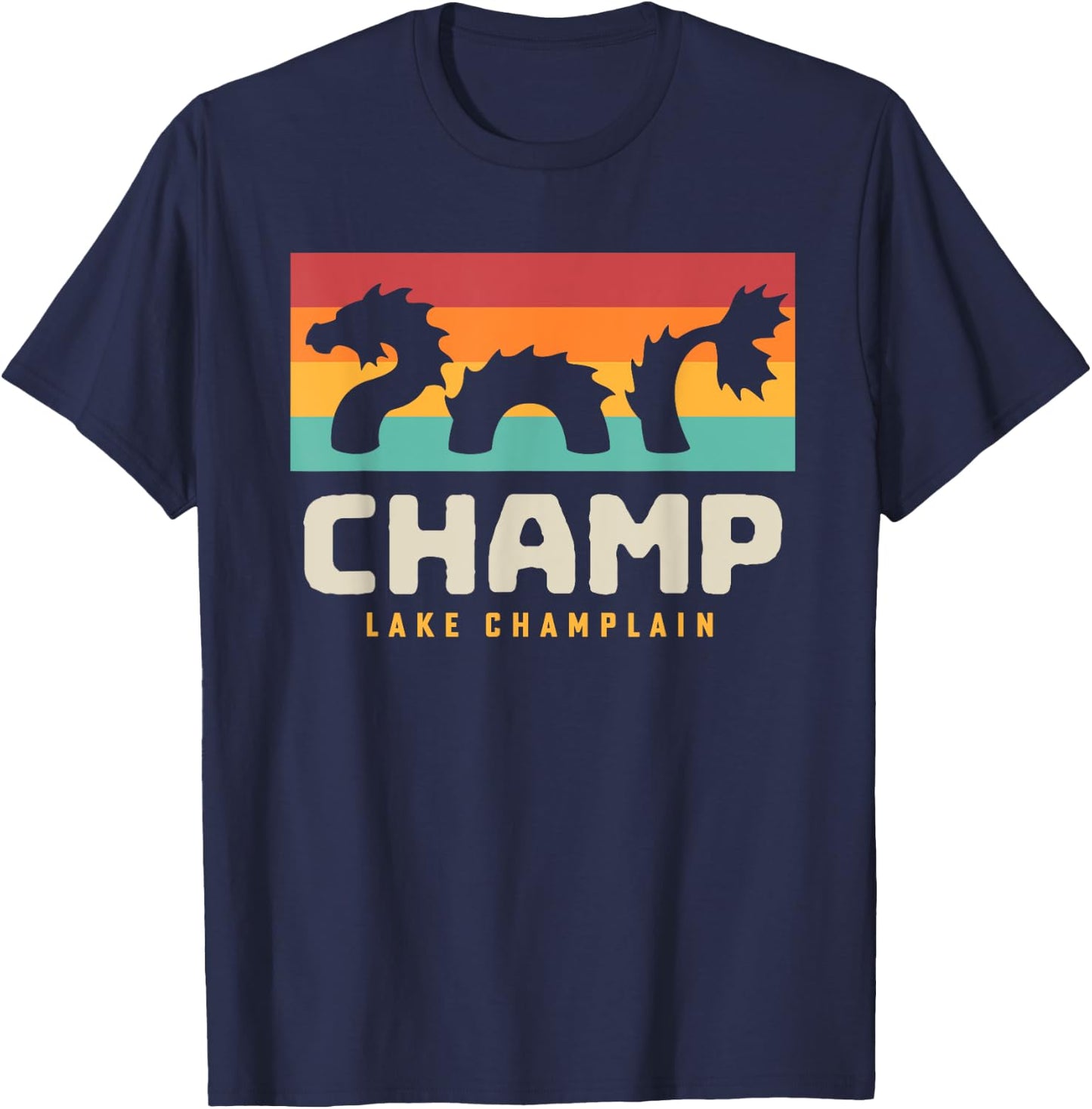 Champ Lake Champlain Monster American Folklore T-Shirt - T-Shirt | Navy