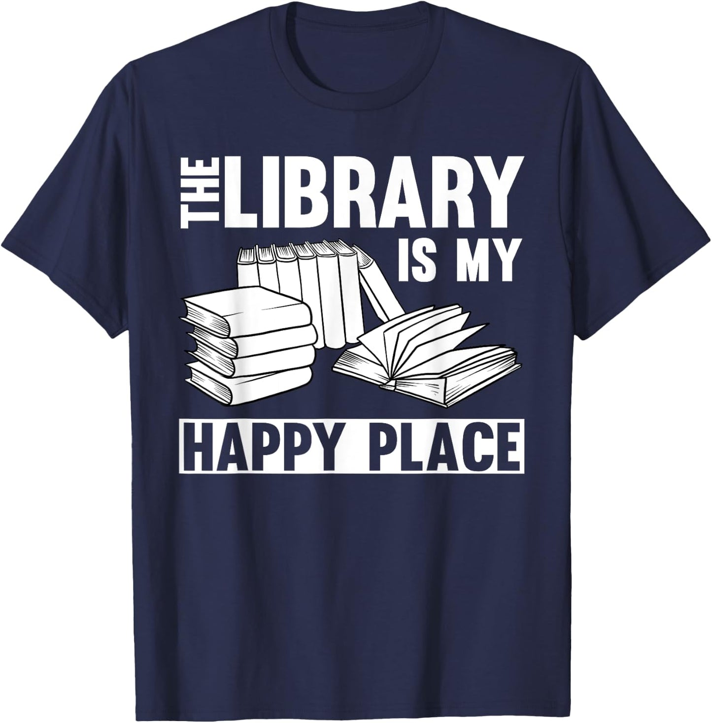 Cool Library Art Women Librarian Bookworm Book Lover T-Shirt - T-Shirt | Navy