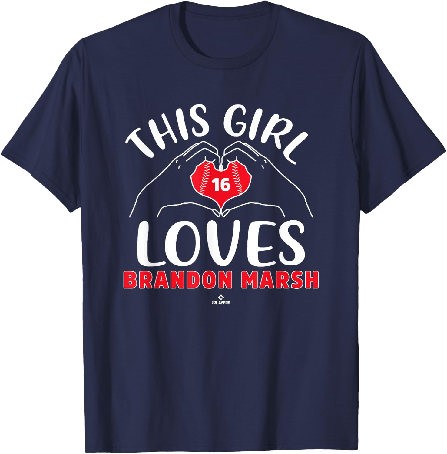 This Girl Loves Brandon Marsh Philadelphia MLBPA T-Shirt - T-Shirt | Navy