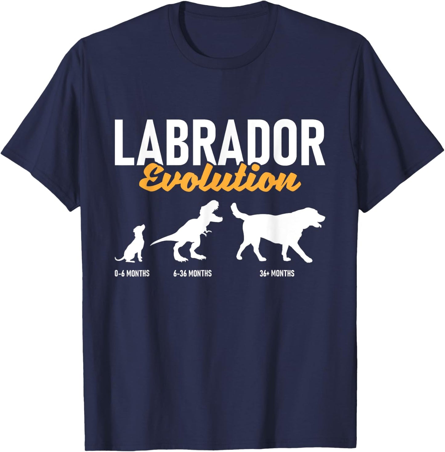 Labrador Evolution - Pet Owner Animal Dog Lover T-Shirt - T-Shirt | Navy