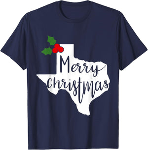 Merry Texmas Texas Christmas T-Shirt - T-Shirt | Navy