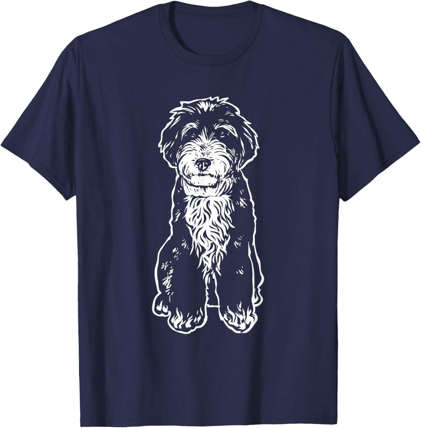Bernedoodle Dog Doodle Silhouette, Bernedoodle T-Shirt - T-Shirt | Navy