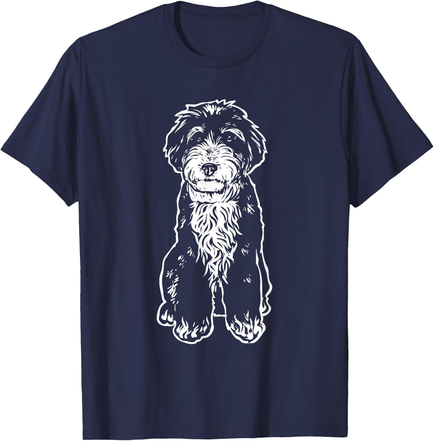 Bernedoodle Dog Doodle Silhouette, Bernedoodle T-Shirt - T-Shirt | Navy