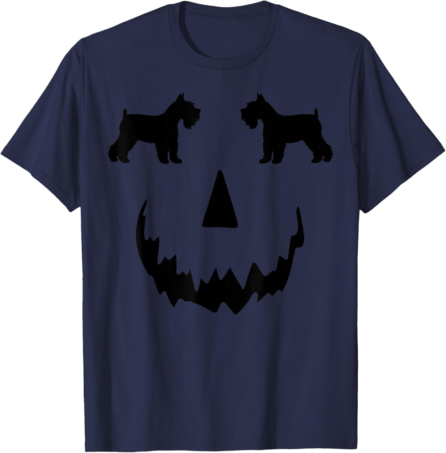 pumpkin Miniature Schnauzer Dog halloween T-Shirt - T-Shirt | Navy