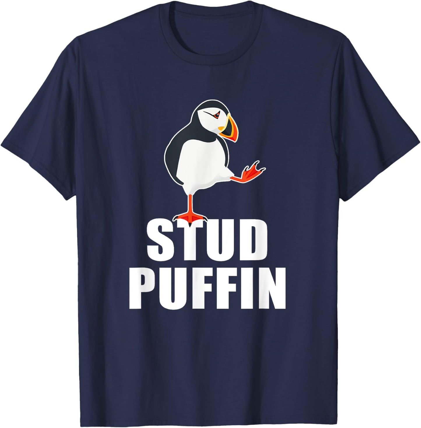 Stud Puffin Funny Seabird Puffins T-Shirt - T-Shirt | Navy