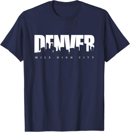 Denver Mile High City Colorado T-Shirt - T-Shirt | Navy
