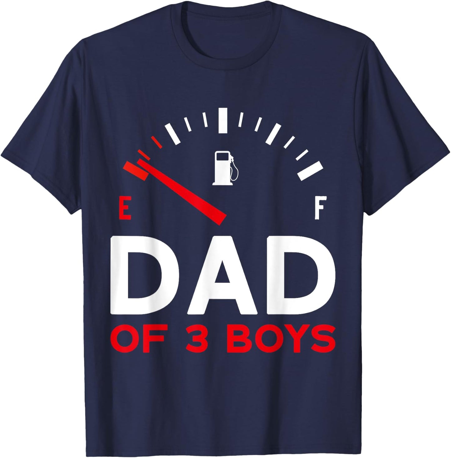 Dad of 3 Boys Father's Day Dad T-Shirt - T-Shirt | Navy
