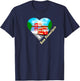 San Francisco Heart with trolley and Golden Gate T-Shirt - T-Shirt | Navy